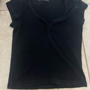 Brandy Black Button-Down Women's Top